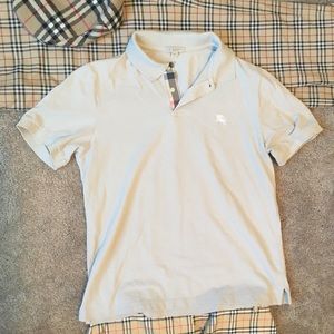 Burberry Camel Khaki Polo shirt nova check collar